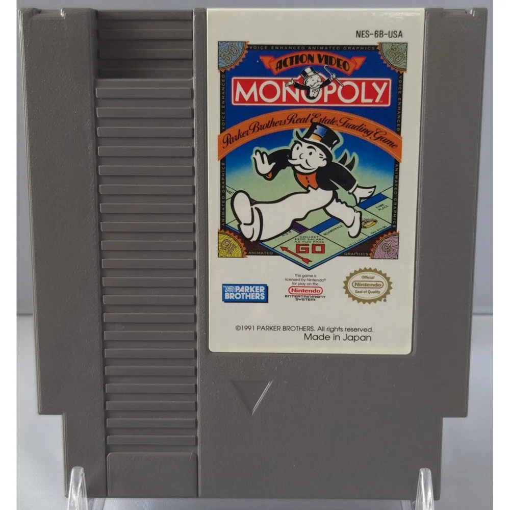 Parker Brothers No. 4028 Monopoly NES Video Game CIB Nintendo NTSC-U